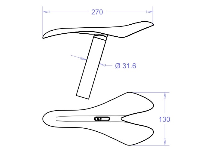 S72 Saddle Assembly dimensions