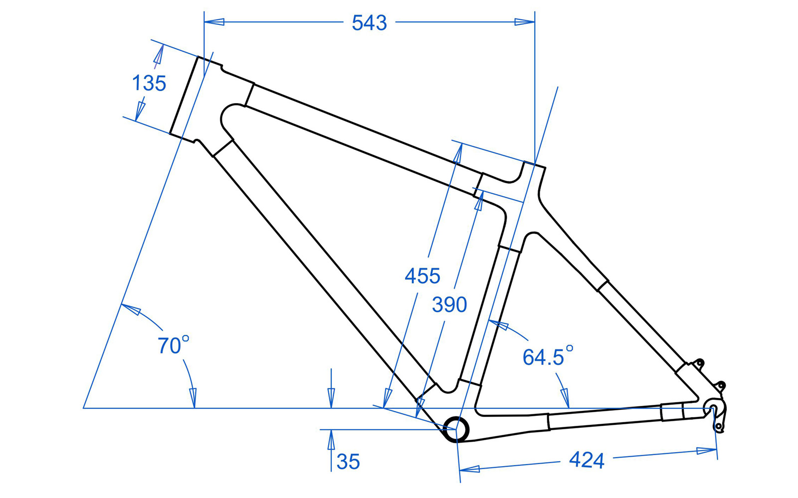 Yellow Blackbird & Bamboozler MTB Project geometry diagram